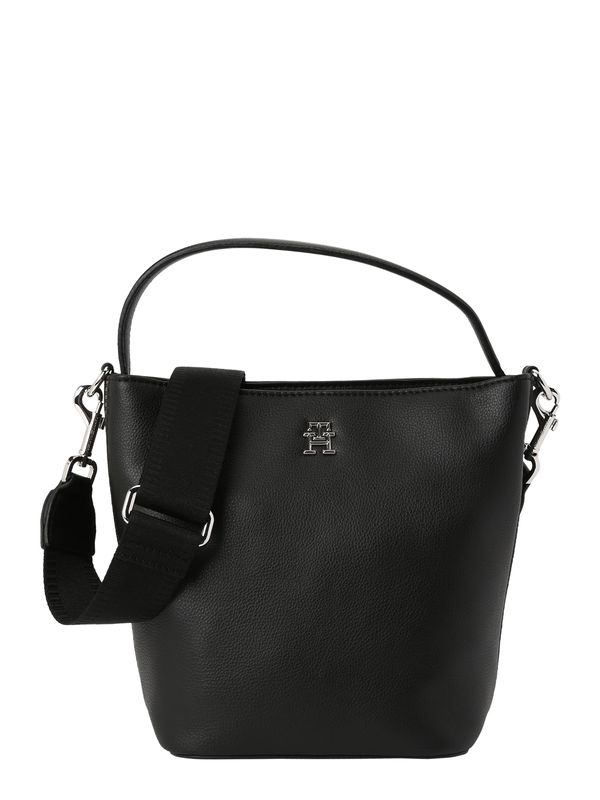 TOMMY HILFIGER TOMMY HILFIGER Чанта с презрамки 'Essential'  черно / сребърно