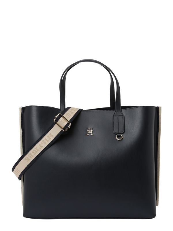 TOMMY HILFIGER TOMMY HILFIGER "Чанта тип ""Shopper""" 'Iconic'  бежово / нощно синьо / злато