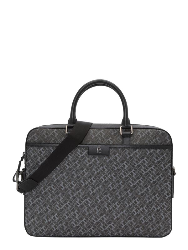 TOMMY HILFIGER TOMMY HILFIGER Чанта за лаптоп  сиво / базалтово синьо / черно