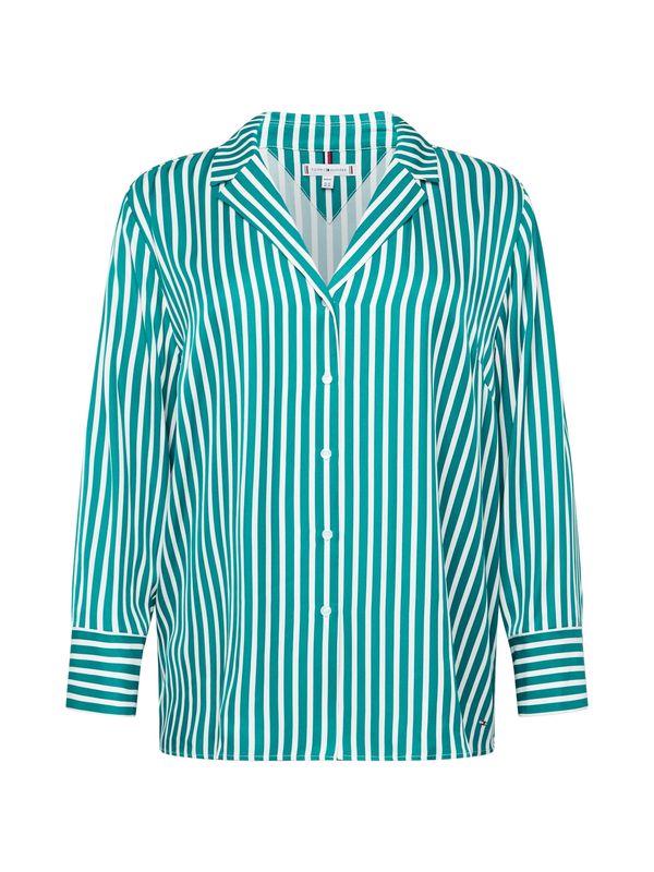 Tommy Hilfiger Curve Tommy Hilfiger Curve Блуза  зелено / бяло