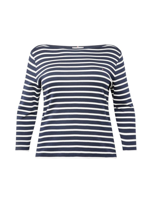 Tommy Hilfiger Curve Tommy Hilfiger Curve Тениска 'New Cody'  нейви синьо / бяло