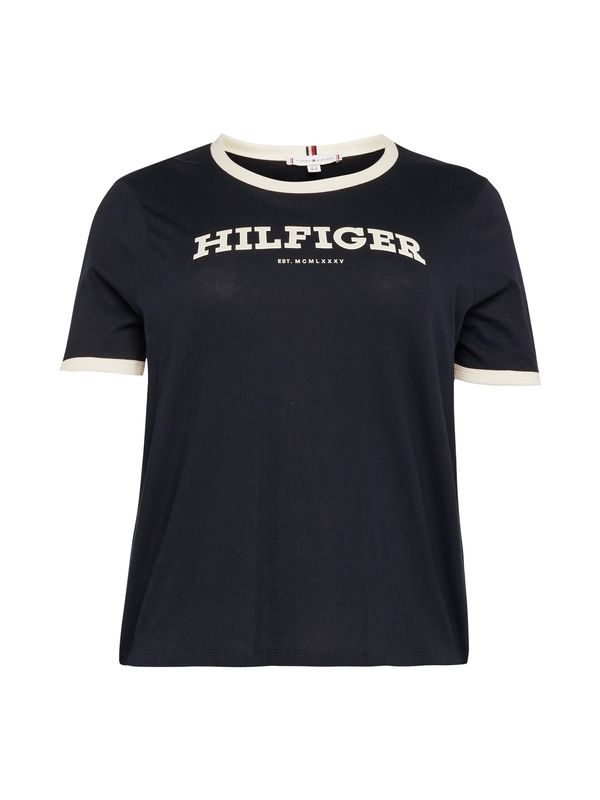 Tommy Hilfiger Curve Tommy Hilfiger Curve Тениска  нощно синьо / бял памук