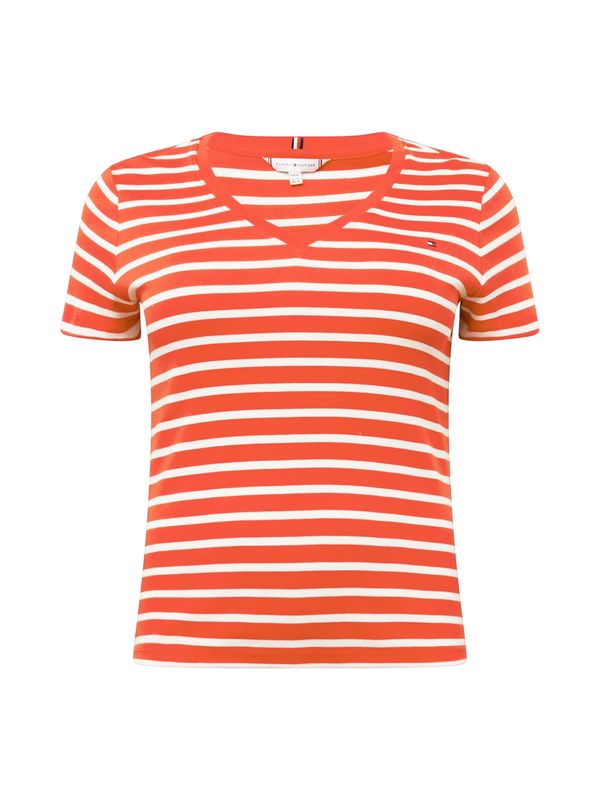 Tommy Hilfiger Curve Tommy Hilfiger Curve Тениска  оранжево-червено / бяло