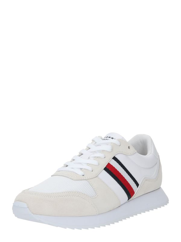 TOMMY HILFIGER TOMMY HILFIGER Ниски маратонки 'Runner Evo Mix Ess'  бежово / нейви синьо / червено / бяло