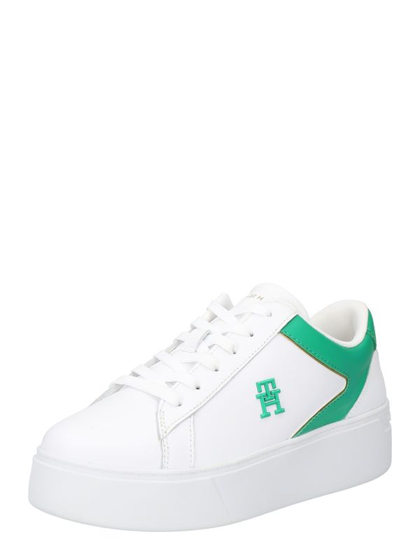 TOMMY HILFIGER TOMMY HILFIGER Ниски маратонки  зелено / бяло