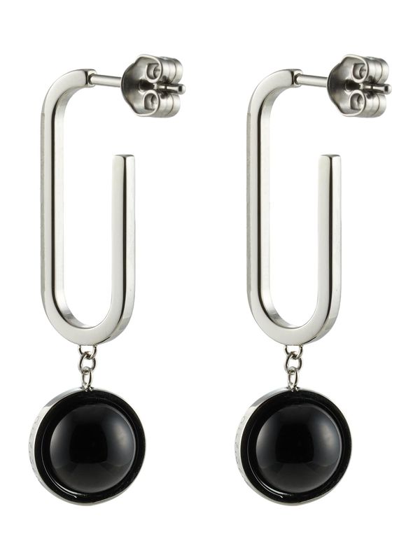 TOMMY HILFIGER TOMMY HILFIGER Обеци  черно / сребърно