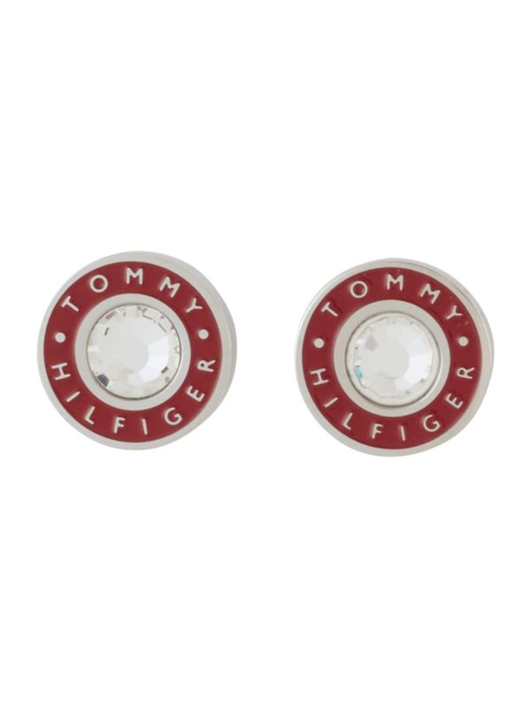 TOMMY HILFIGER TOMMY HILFIGER Обеци  тъмночервено / сребърно