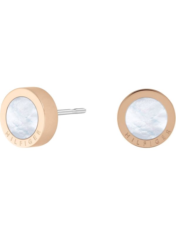 TOMMY HILFIGER TOMMY HILFIGER Обеци  злато / бяло