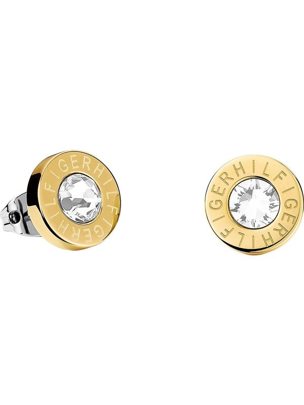 TOMMY HILFIGER TOMMY HILFIGER Обеци  злато / прозрачно
