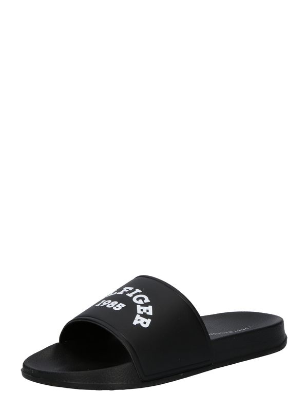 TOMMY HILFIGER TOMMY HILFIGER Отворени обувки  черно / бяло