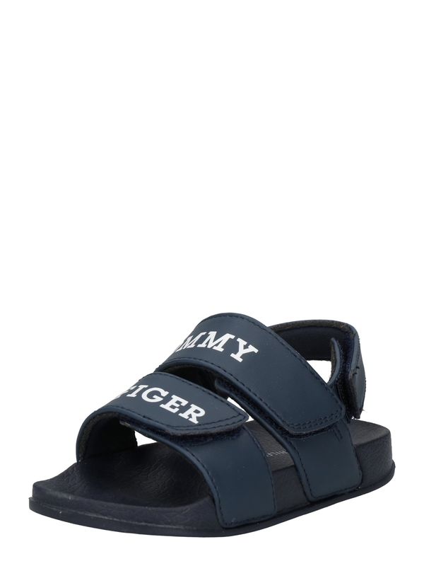 TOMMY HILFIGER TOMMY HILFIGER Отворени обувки  нейви синьо / бяло