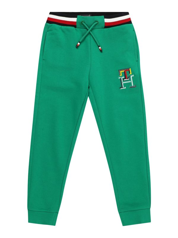 TOMMY HILFIGER TOMMY HILFIGER Панталон  смарагдово зелено / рубинено червено / черно / бяло