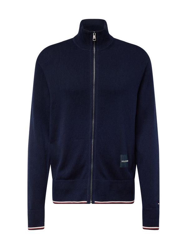 TOMMY HILFIGER TOMMY HILFIGER Плетена жилетка  нейви синьо / бургундово червено / бяло