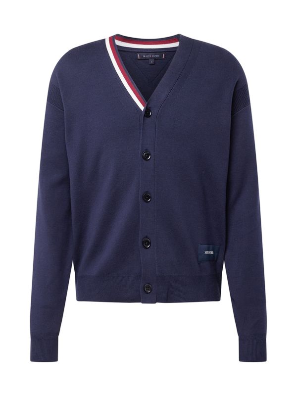 TOMMY HILFIGER TOMMY HILFIGER Плетена жилетка  нейви синьо / светлочервено / бяло