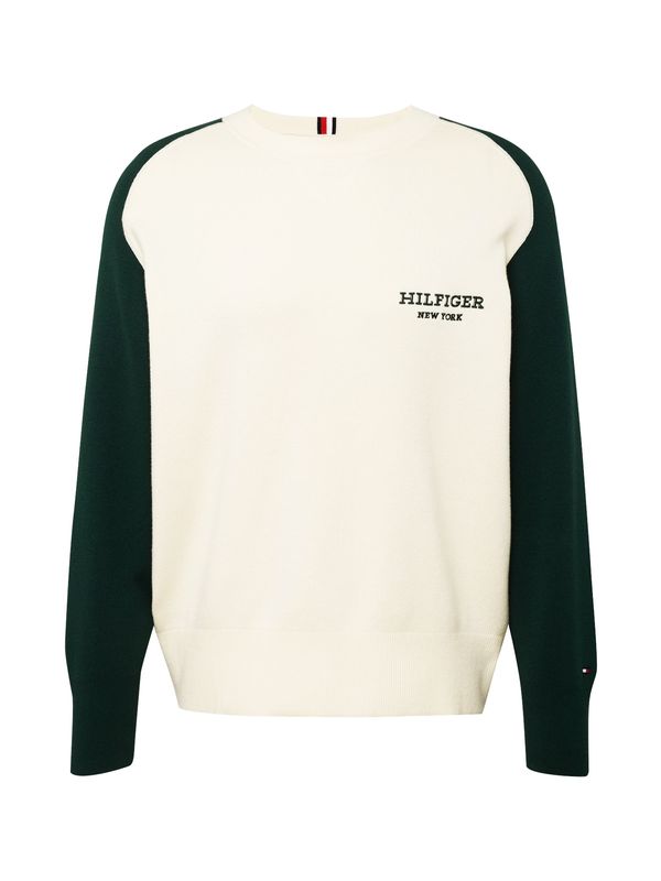 TOMMY HILFIGER TOMMY HILFIGER Пуловер  бежово / нейви синьо / тъмнозелено