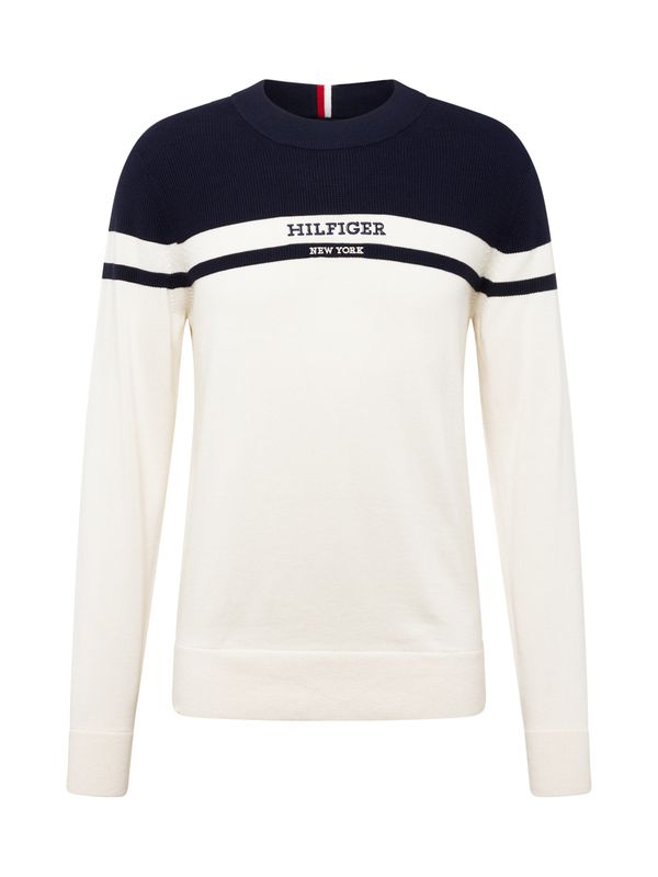 TOMMY HILFIGER TOMMY HILFIGER Пуловер  екрю / черно
