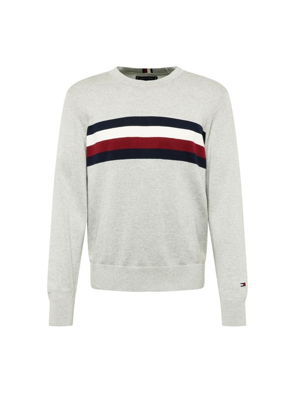 TOMMY HILFIGER TOMMY HILFIGER Пуловер  морскосиньо / светлосиво / тъмночервено / бяло