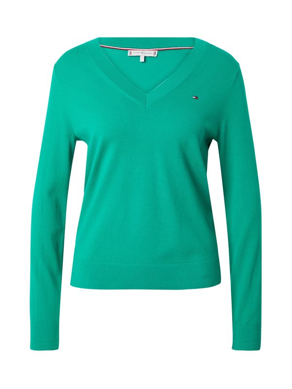 TOMMY HILFIGER TOMMY HILFIGER Пуловер  нейви синьо / смарагдово зелено / червено / бяло