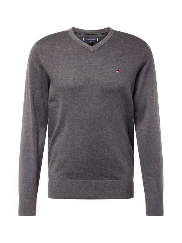 TOMMY HILFIGER TOMMY HILFIGER Пуловер  нейви синьо / тъмносиво / червено / бяло