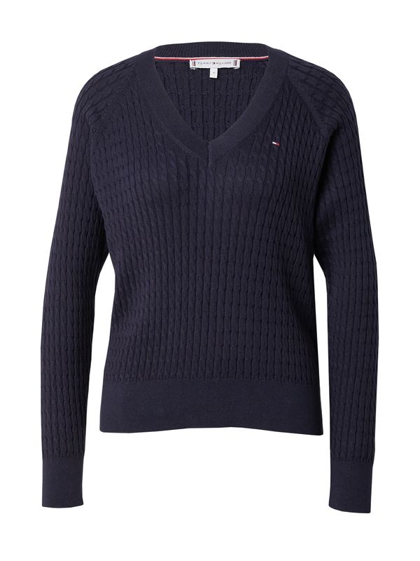 TOMMY HILFIGER TOMMY HILFIGER Пуловер  нощно синьо / червено / мръсно бяло