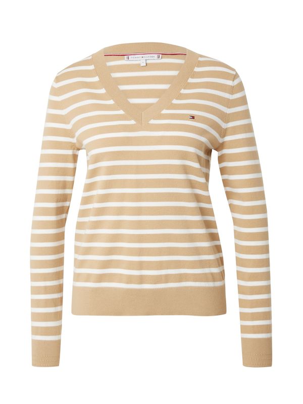 TOMMY HILFIGER TOMMY HILFIGER Пуловер  тъмносиньо / каки / червено / бяло