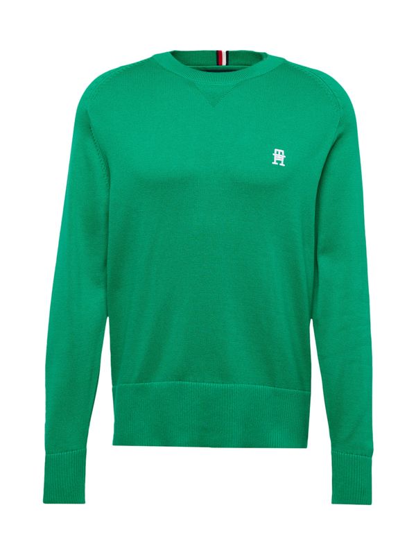 TOMMY HILFIGER TOMMY HILFIGER Пуловер  зелено / бяло