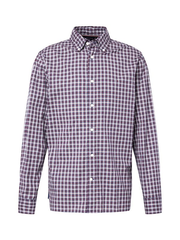 TOMMY HILFIGER TOMMY HILFIGER Риза  синьо / бургундово червено / бяло