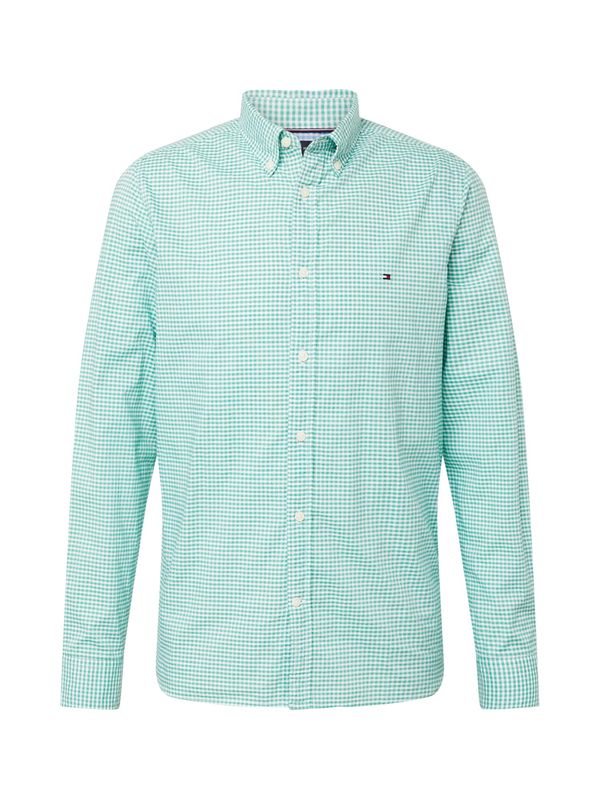 TOMMY HILFIGER TOMMY HILFIGER Риза  светлозелено / бяло