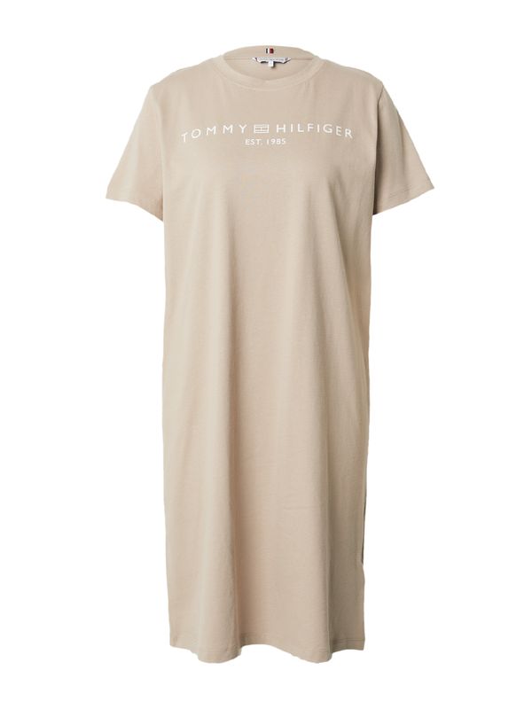 TOMMY HILFIGER TOMMY HILFIGER Рокля  бежово / бяло