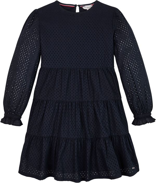 TOMMY HILFIGER TOMMY HILFIGER Рокля 'Essential Broderie Anglaise'  морскосиньо