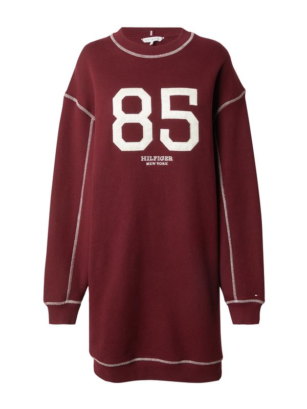 TOMMY HILFIGER TOMMY HILFIGER Рокля 'Varsity 85'  тъмночервено / бяло
