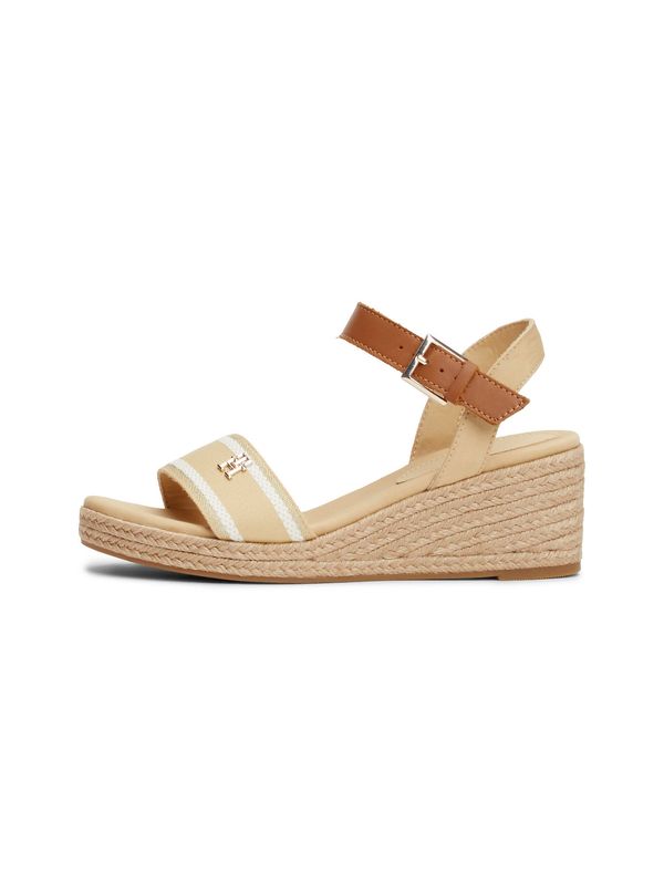 TOMMY HILFIGER TOMMY HILFIGER Сандали  бежово / коняк / бяло