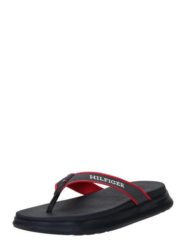 TOMMY HILFIGER TOMMY HILFIGER Сандали с разделител за пръстите  нейви синьо / сиво / червено / бяло