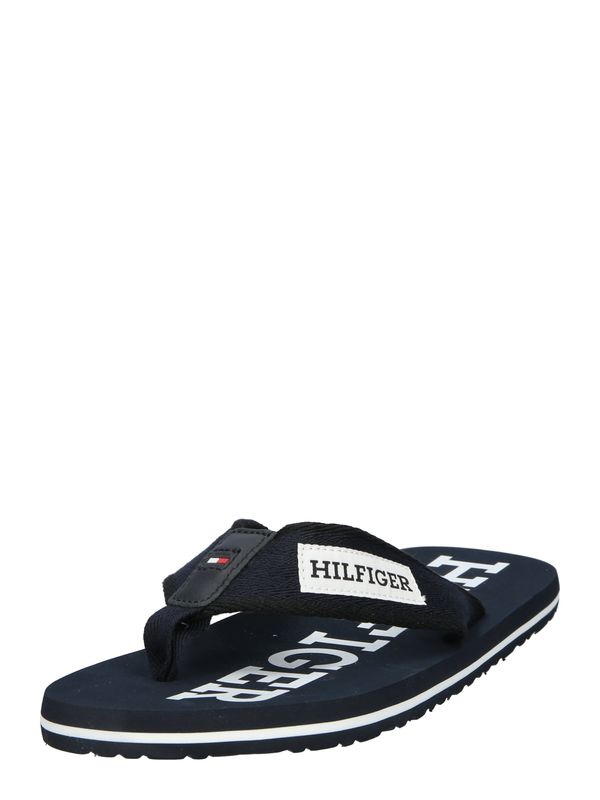 TOMMY HILFIGER TOMMY HILFIGER Сандали с разделител за пръстите  тъмносиньо / мръсно бяло