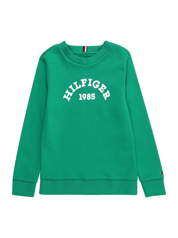 TOMMY HILFIGER TOMMY HILFIGER Суичър '1985'  зелено / бяло