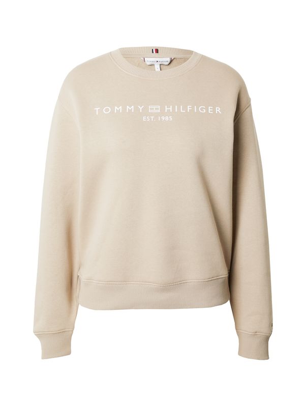 TOMMY HILFIGER TOMMY HILFIGER Суичър  бежово / бяло