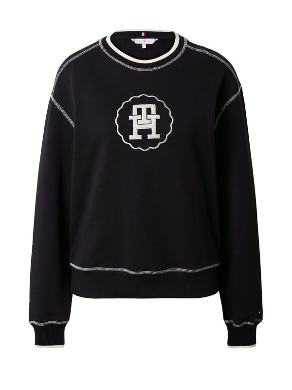 TOMMY HILFIGER TOMMY HILFIGER Суичър  черно / мръсно бяло