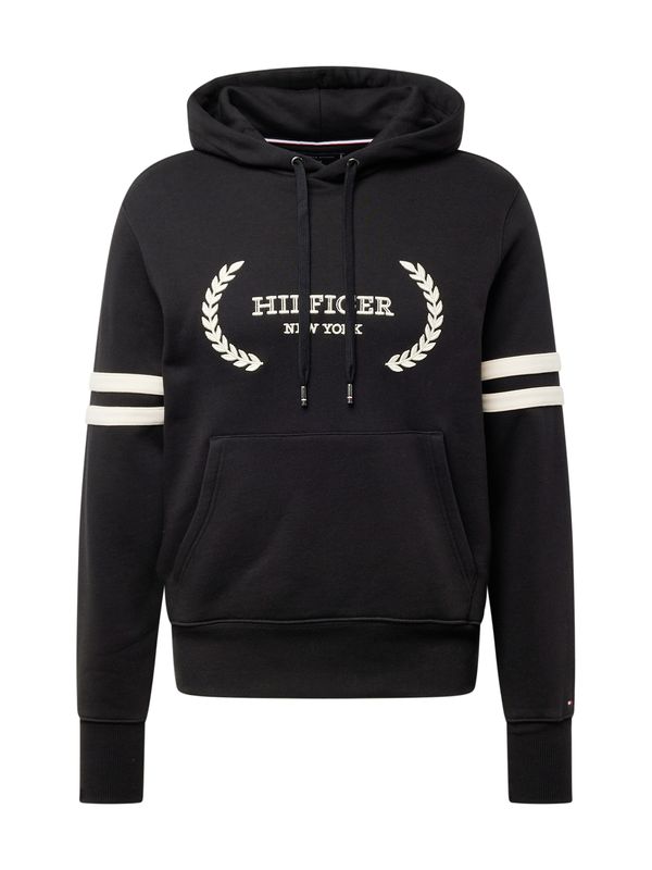 TOMMY HILFIGER TOMMY HILFIGER Суичър 'Laurel'  черно / бяло