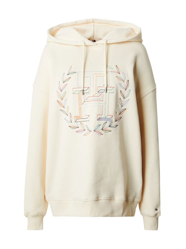 TOMMY HILFIGER TOMMY HILFIGER Суичър 'Laurel'  кремаво / зелено / оранжево / черно