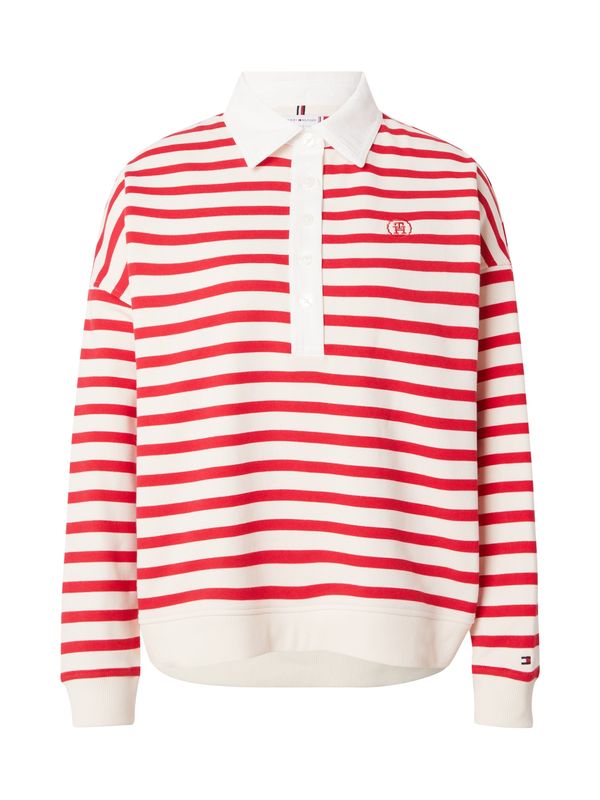 TOMMY HILFIGER TOMMY HILFIGER Суичър  огнено червено / бяло
