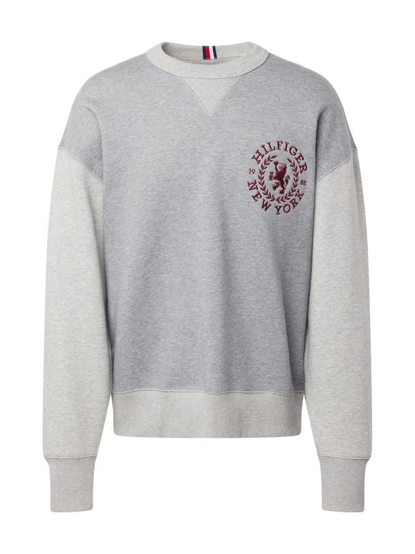 TOMMY HILFIGER TOMMY HILFIGER Суичър  сиво / светлосиво / винено червено
