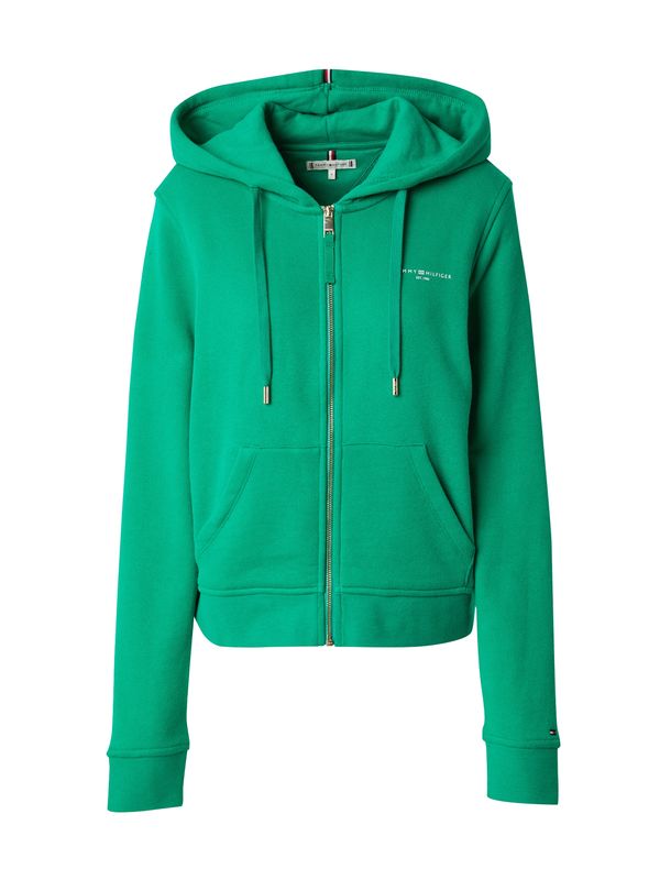 TOMMY HILFIGER TOMMY HILFIGER Суичъри с качулка  зелено / бяло