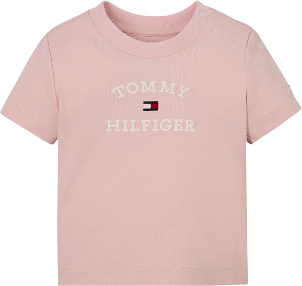 TOMMY HILFIGER TOMMY HILFIGER Тениска  бледорозово / бяло