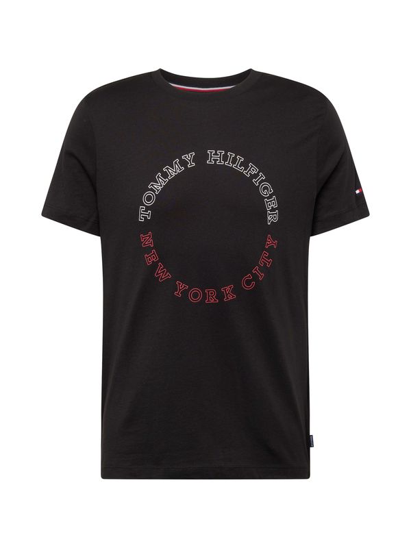 TOMMY HILFIGER TOMMY HILFIGER Тениска  червено / черно / бяло