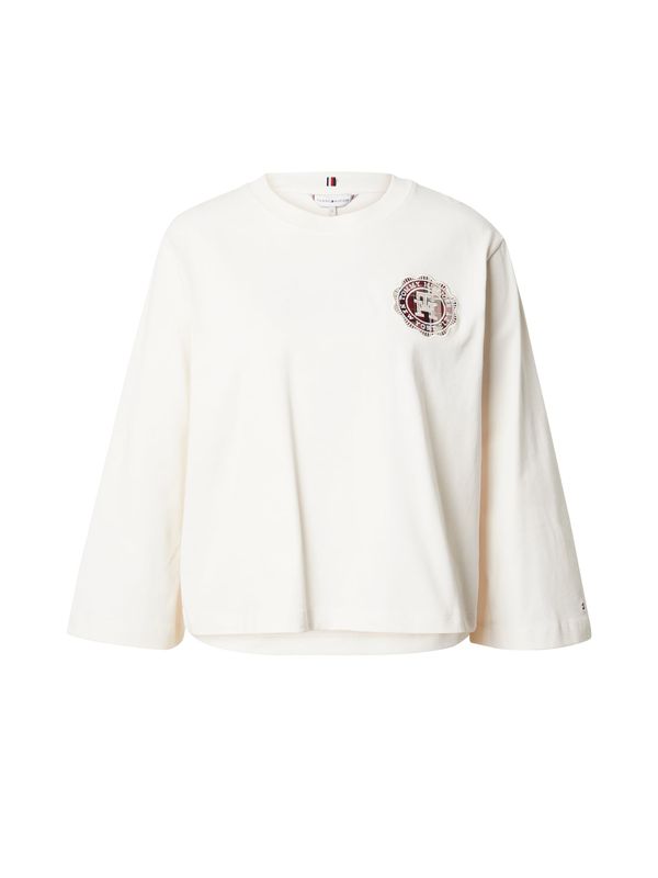 TOMMY HILFIGER TOMMY HILFIGER Тениска  кремаво / тъмносиньо / тъмночервено / бяло