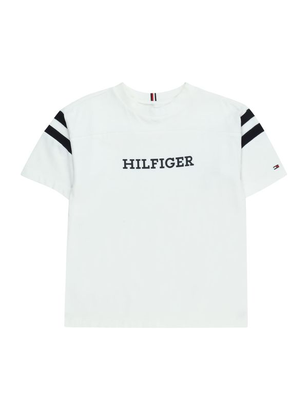 TOMMY HILFIGER TOMMY HILFIGER Тениска 'MONOTYPE VARSITY'  черно / бяло