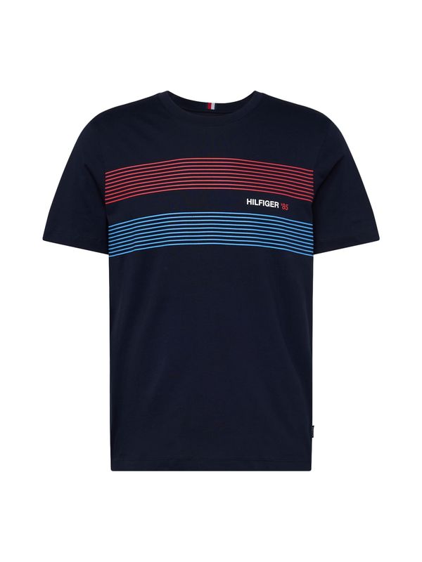 TOMMY HILFIGER TOMMY HILFIGER Тениска  морскосиньо / светлосиньо / червено / бяло