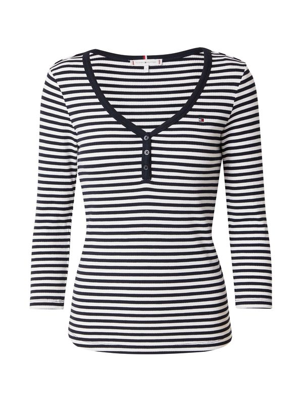 TOMMY HILFIGER TOMMY HILFIGER Тениска  нейви синьо / бяло