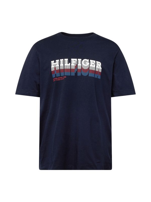 TOMMY HILFIGER TOMMY HILFIGER Тениска  нейви синьо / светлосиньо / червено / бяло