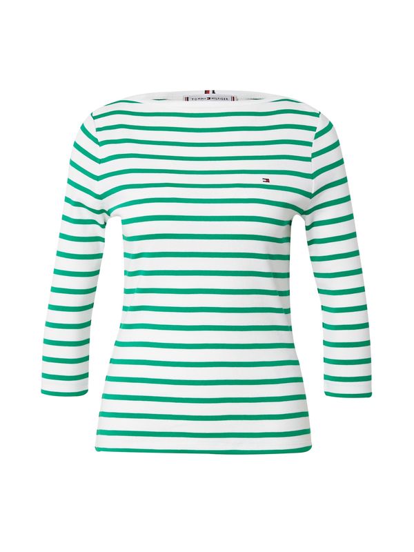 TOMMY HILFIGER TOMMY HILFIGER Тениска 'New Cody'  тъмнозелено / бяло